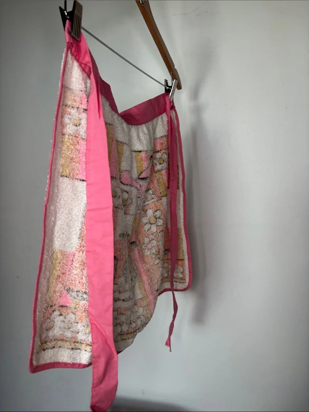 MCM Terry Cloth Half Apron - 1960s 1970s - Mid Century Kitchen - Made In USA